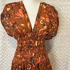 NWT A.L.C Lucia Floral Puff Sleeve Maxi Dress Size 4